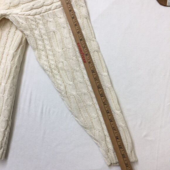 Vintage GAP Sweater Men's L Ivory Cable Knit V Neck Heavy Boxy Hong Kong Aran - Picture 14 of 16